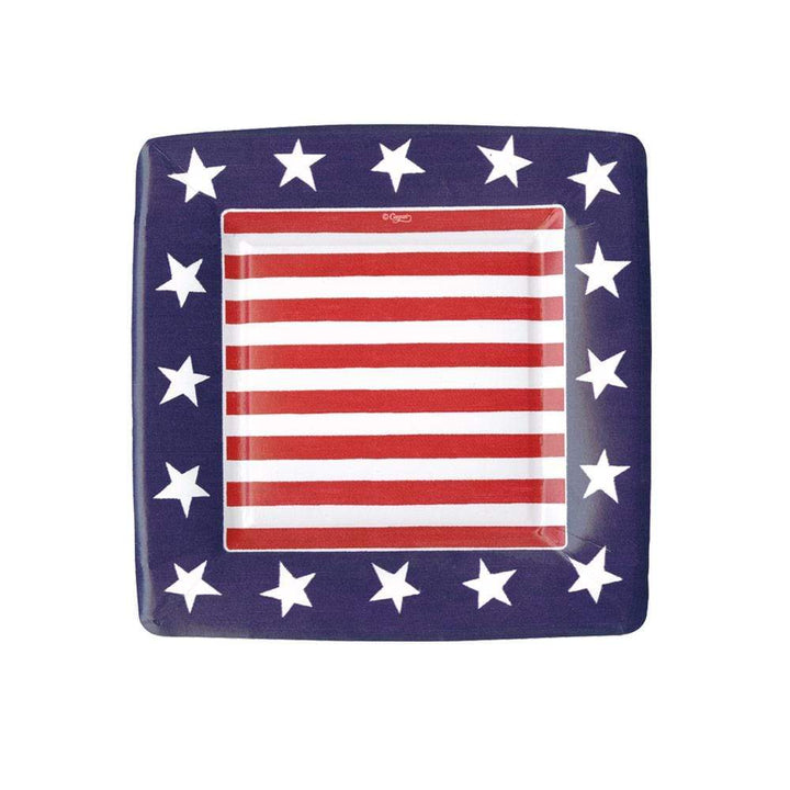 Red White And Blue Salad/Desert Plates Square