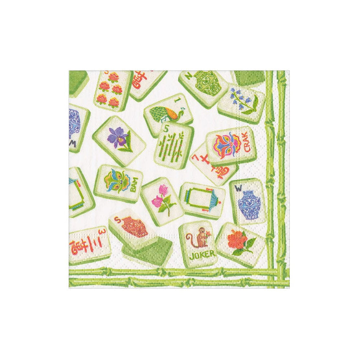 Cocktail Napkins- Mahjong Green