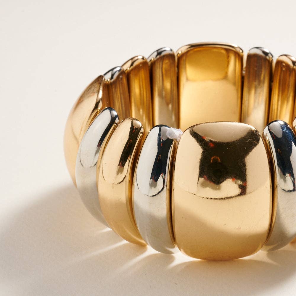 Vintage Domed Shaped CCB Bead Stretch Bracelet