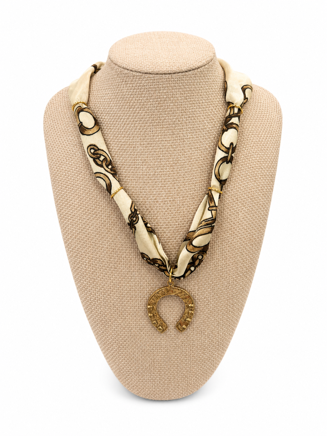 Scarf Necklace with Charm