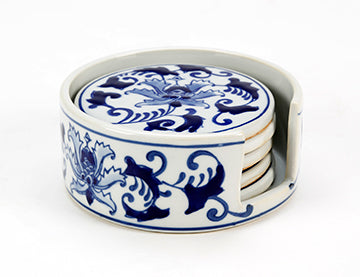 Porcelain Coasters - Blue and White