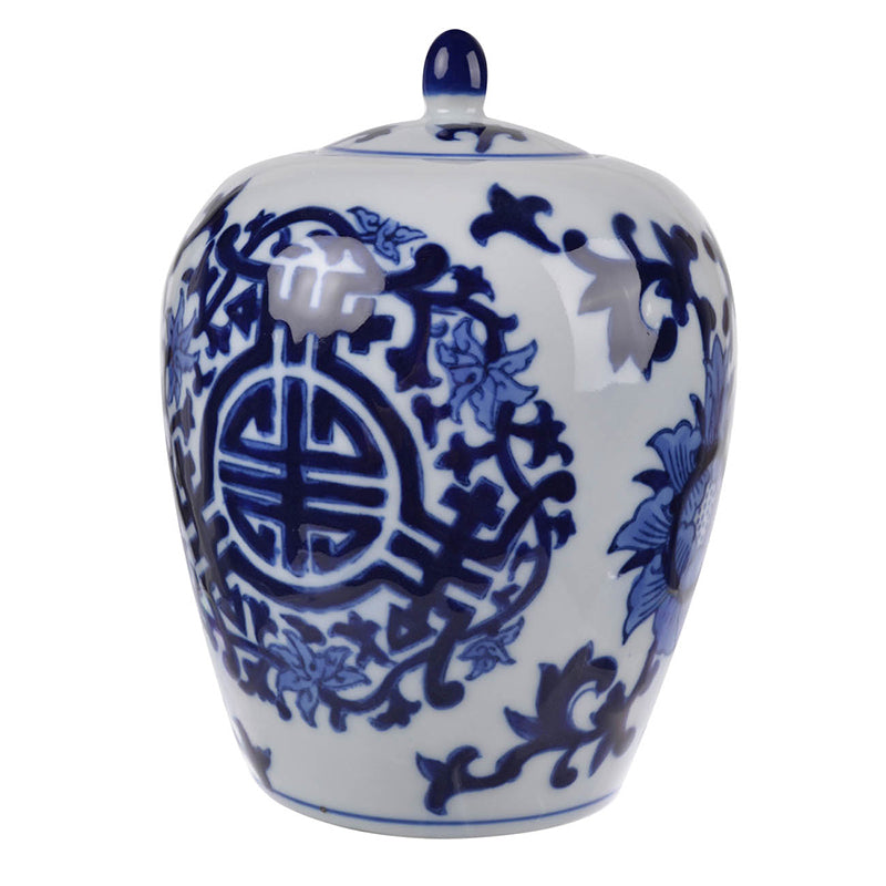 Meera Blue-And-White Lidded Jar