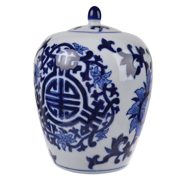 Meera Blue-And-White Lidded Jar