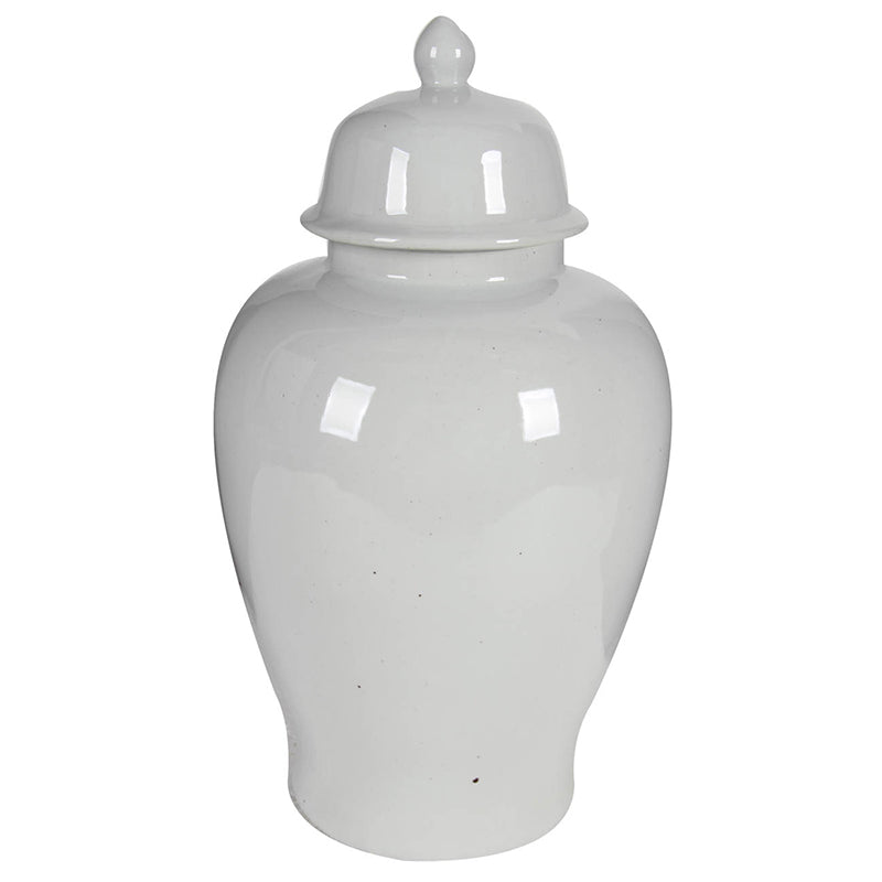 White Porcelain Ginger Jar With Lid