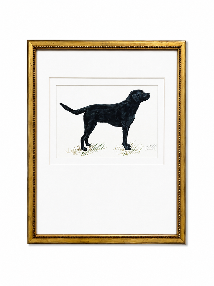 Black Lab Framed Art 18x22
