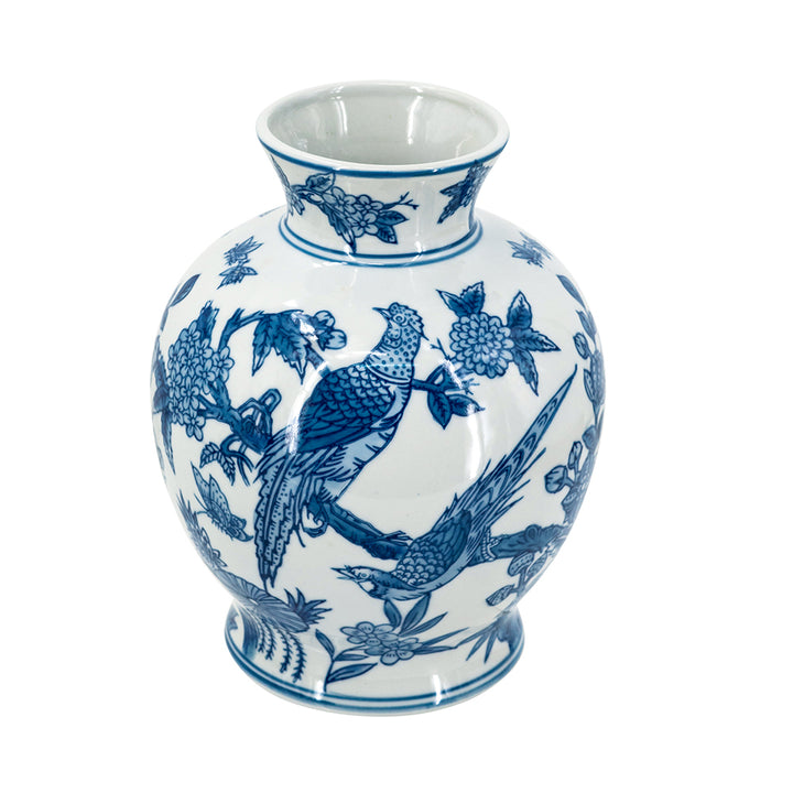 Blue and White Porcelain Pedestal Vase