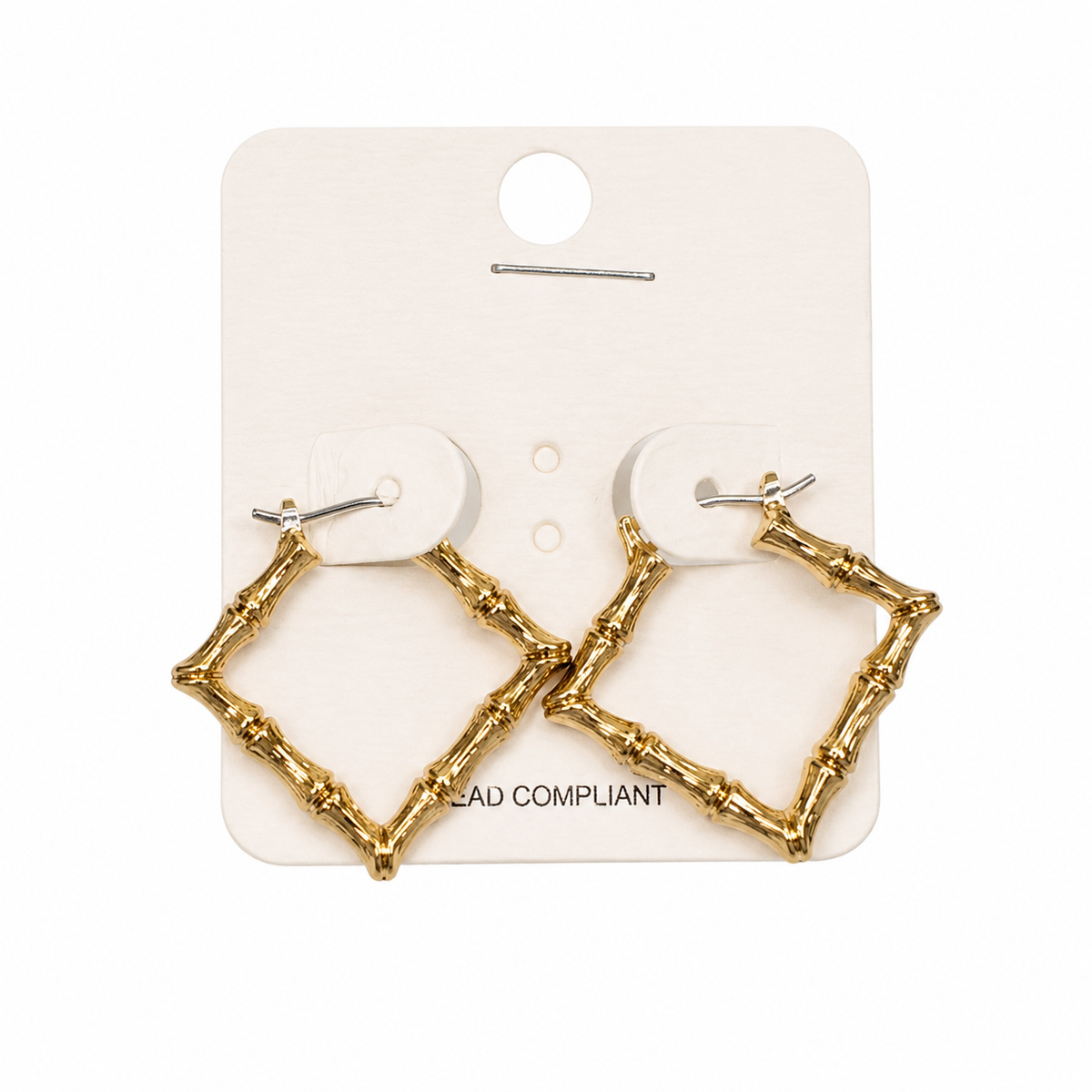 Bamboo Square Hoop Earrings