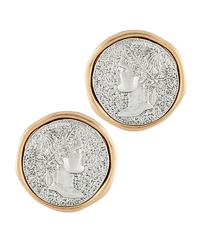 Twotone Coin Earrings