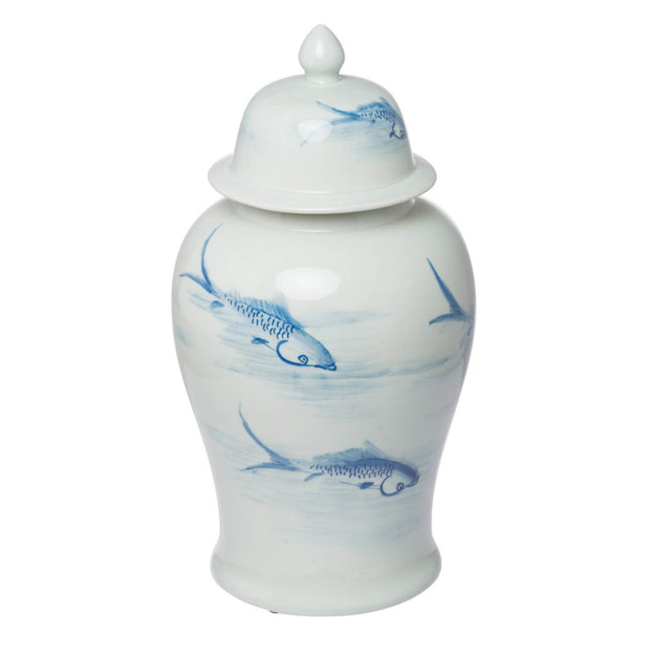 Fish Decor Ginger Jar Tall