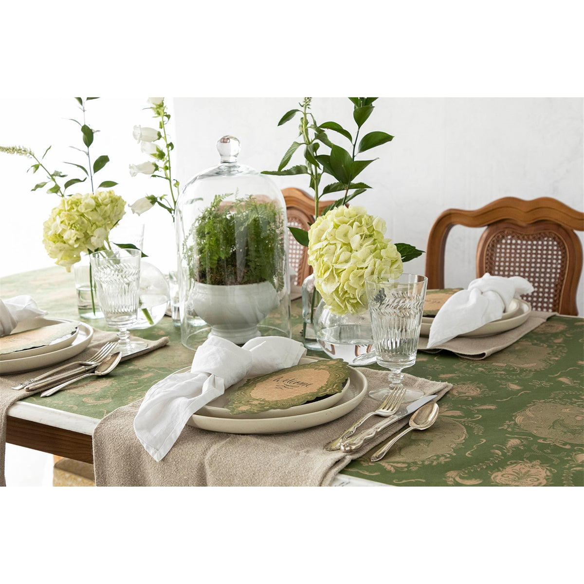 Moss Fable Toile Runner - 30" x 25