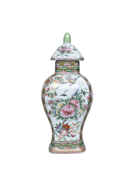 Rose Canton Temple Jar