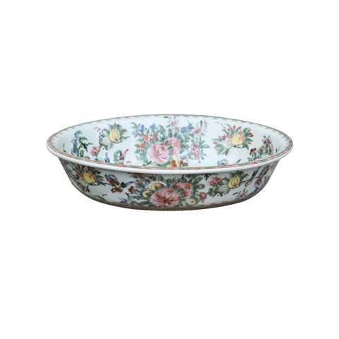 Rose Canton Oval Bowl