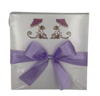 Asian Monkeys w Purple Ribbon