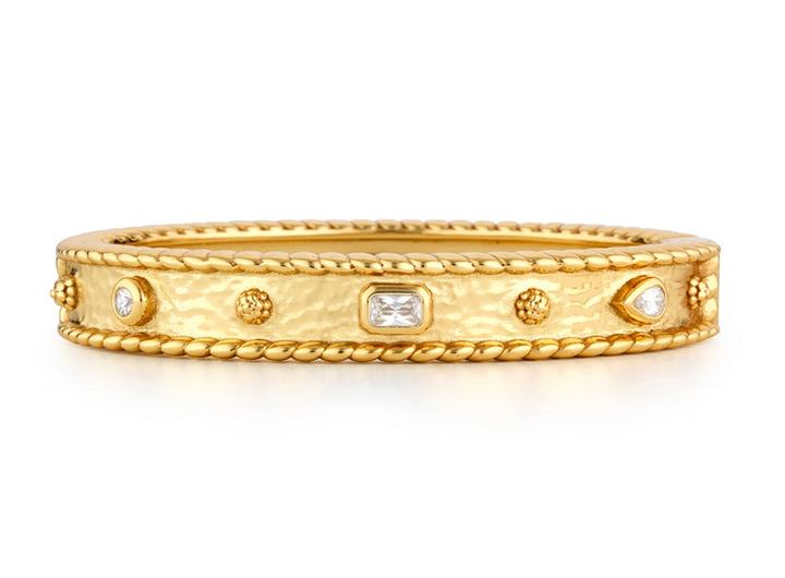 Berry Gem Classic Clear CZ Hinged Bangle