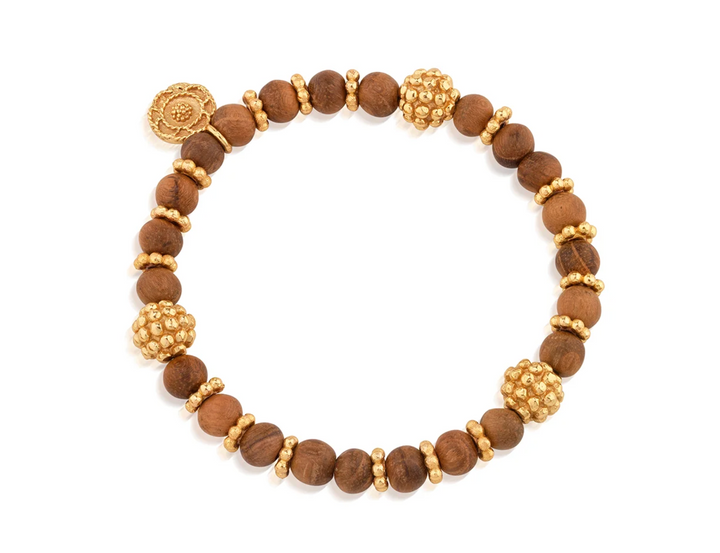 Berry Stretch Teak Bracelet