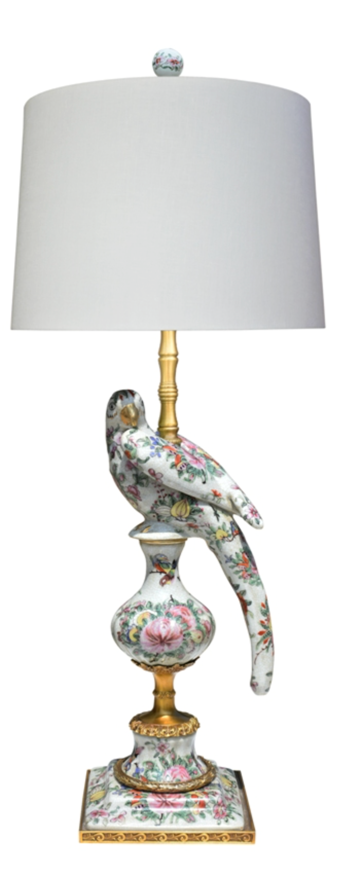 Rose Canton Bird Lamp