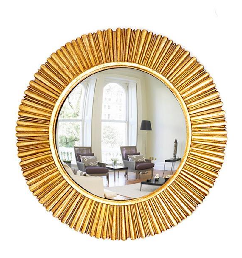 Gold Leaf Convex Wall Mirror