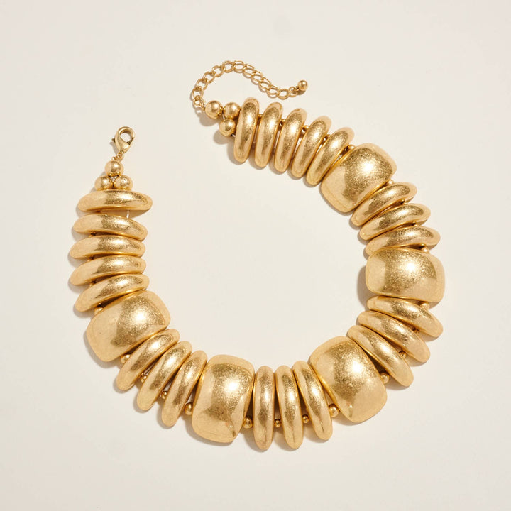 Vintage Chunky Metal Domed Shaped CCB Short Necklace