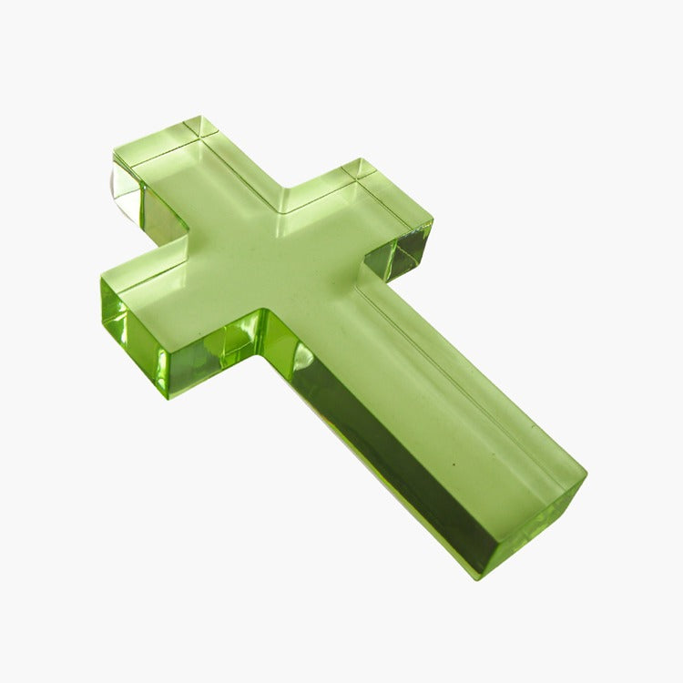 Green Large Cross Acrylic Weight