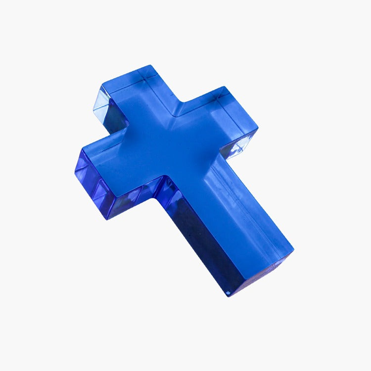 Blue Small Cross Acrylic Weight