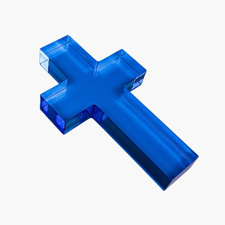 Blue Large Cross Acrylic Weight
