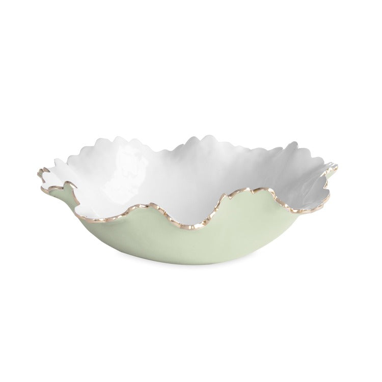 ENCANTO Colette Large Bowl (Pistachio and White)