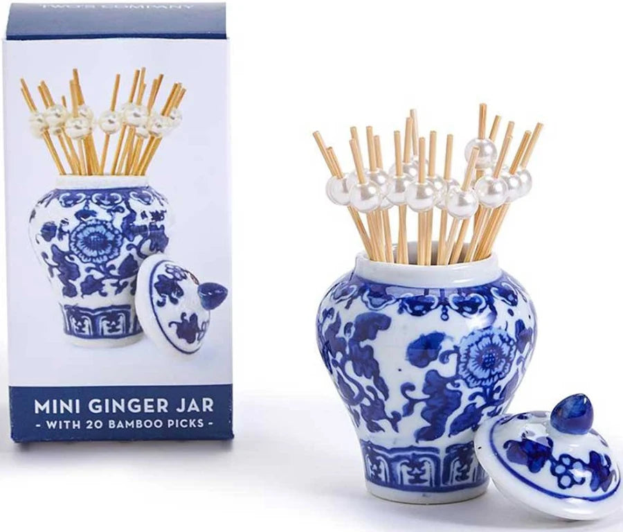 Mini Ginger Jar with Picks - 3 Patterns
