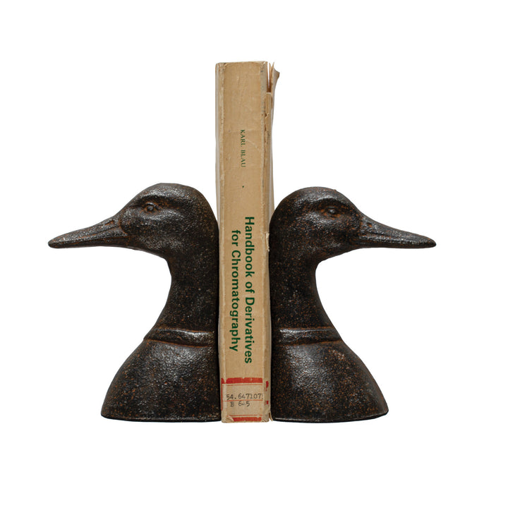 Cast Iron Duck Head Bookends Set of 2