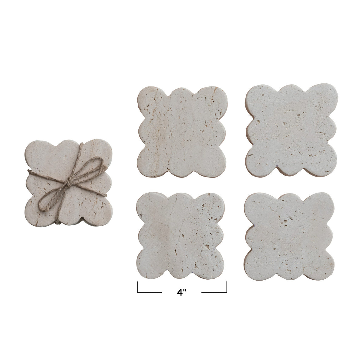 Scalloped Edge Coasters - Set of 4