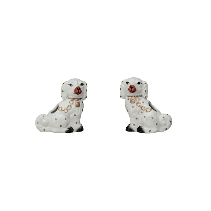 Ceramic Staffordshire Dog Shaped Toothpick Holders