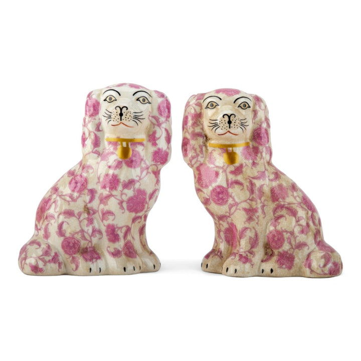 Staffordshire Dogs- Floral Pink 5"