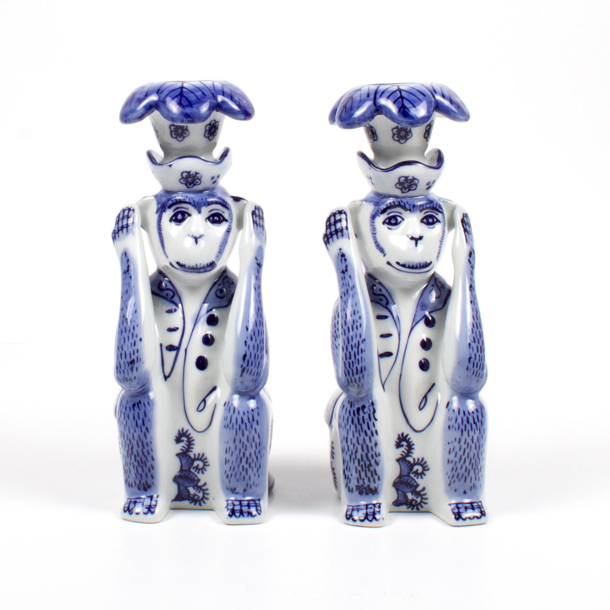 Chinoiserie Monkey Candlesticks