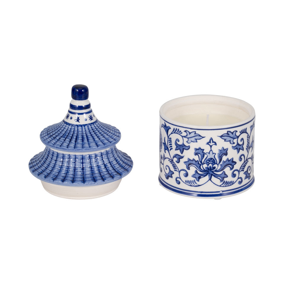 8" 9oz Plumeria Chinoiserie Pagoda