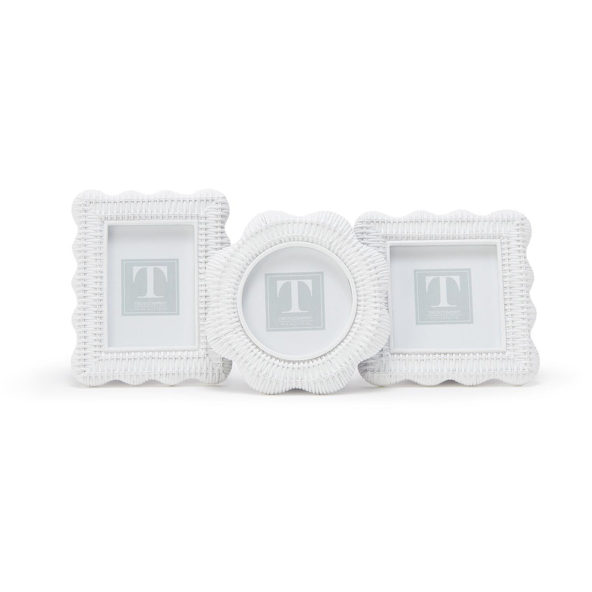 Scalloped Rattan Weave Frames