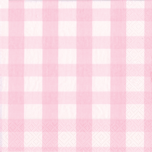 Gingham Pink Napkin Cocktail