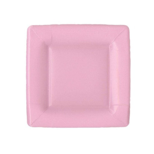 Grosgrain Light Pink Sq Salad/Dessert Plates Square