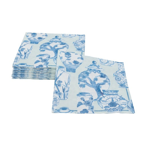 Glazed Porcelain Celadon Linen Napkin - Cocktail