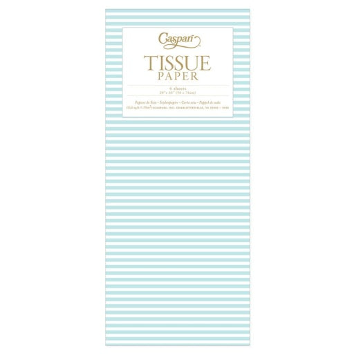 Mini Stripe Robin's Egg Tissue Pkg 4 Sheets