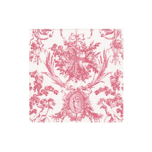 Romantic Toile Rose Napkin Cocktail