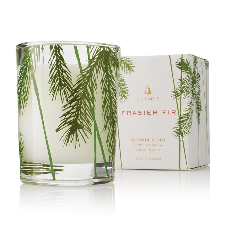 Frasier Fir Votive Candle Pine Needle Design
