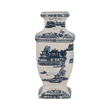 Chinoiserie Blue and White Vase