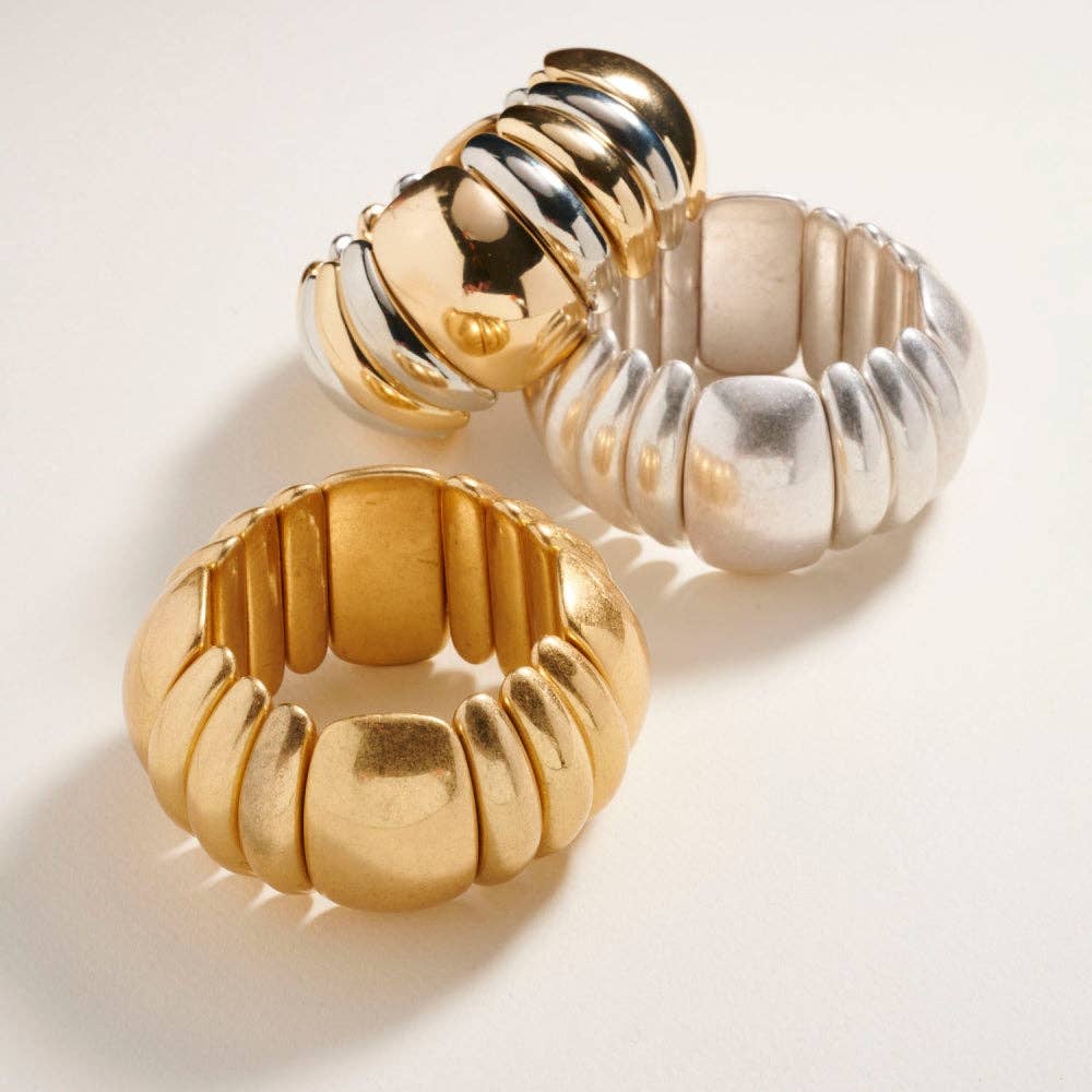Vintage Domed Shaped CCB Bead Stretch Bracelet
