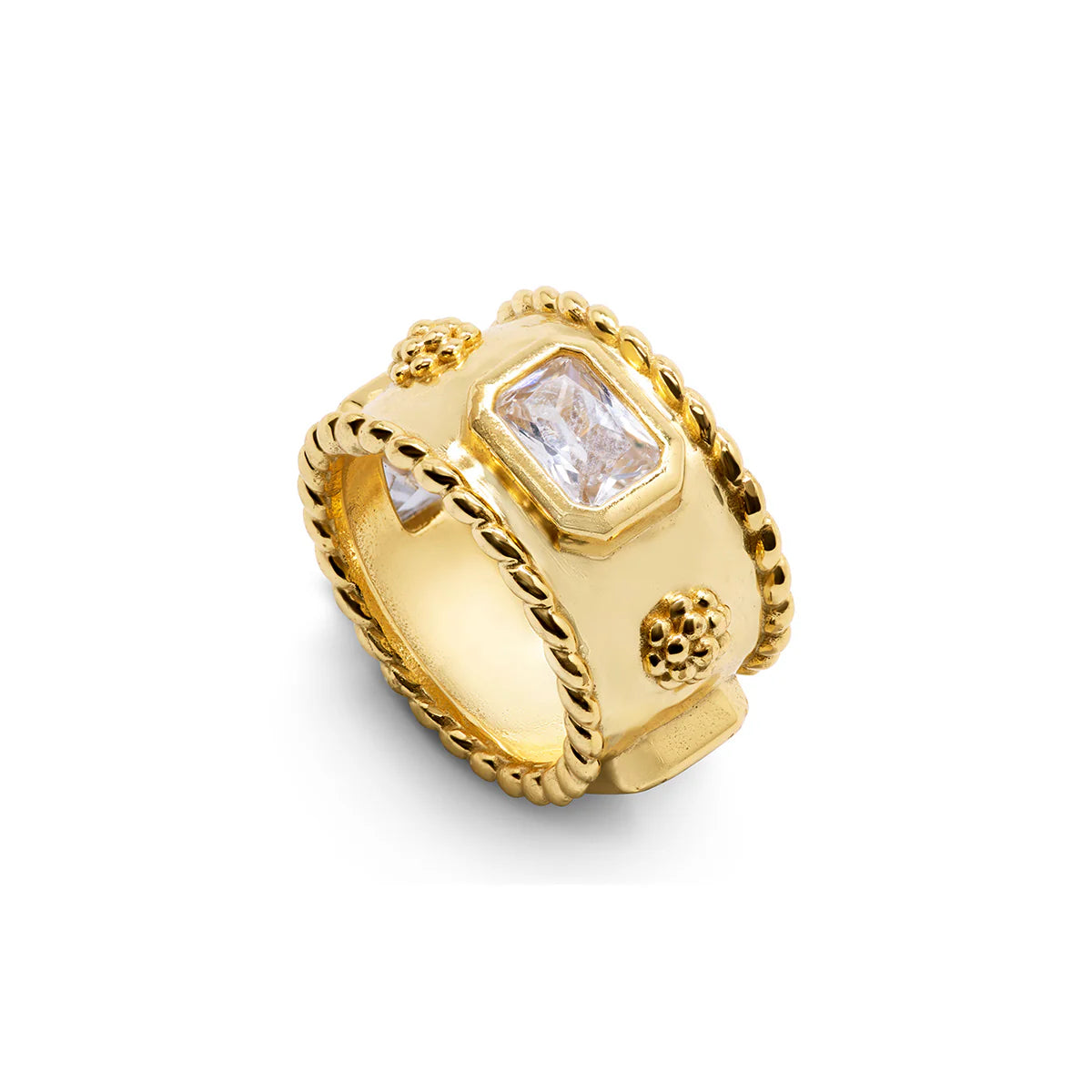 Berry Hmmrd Band w Clear Cubic Zirconia