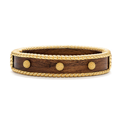 Berry Small Hinged Cuff in Teak