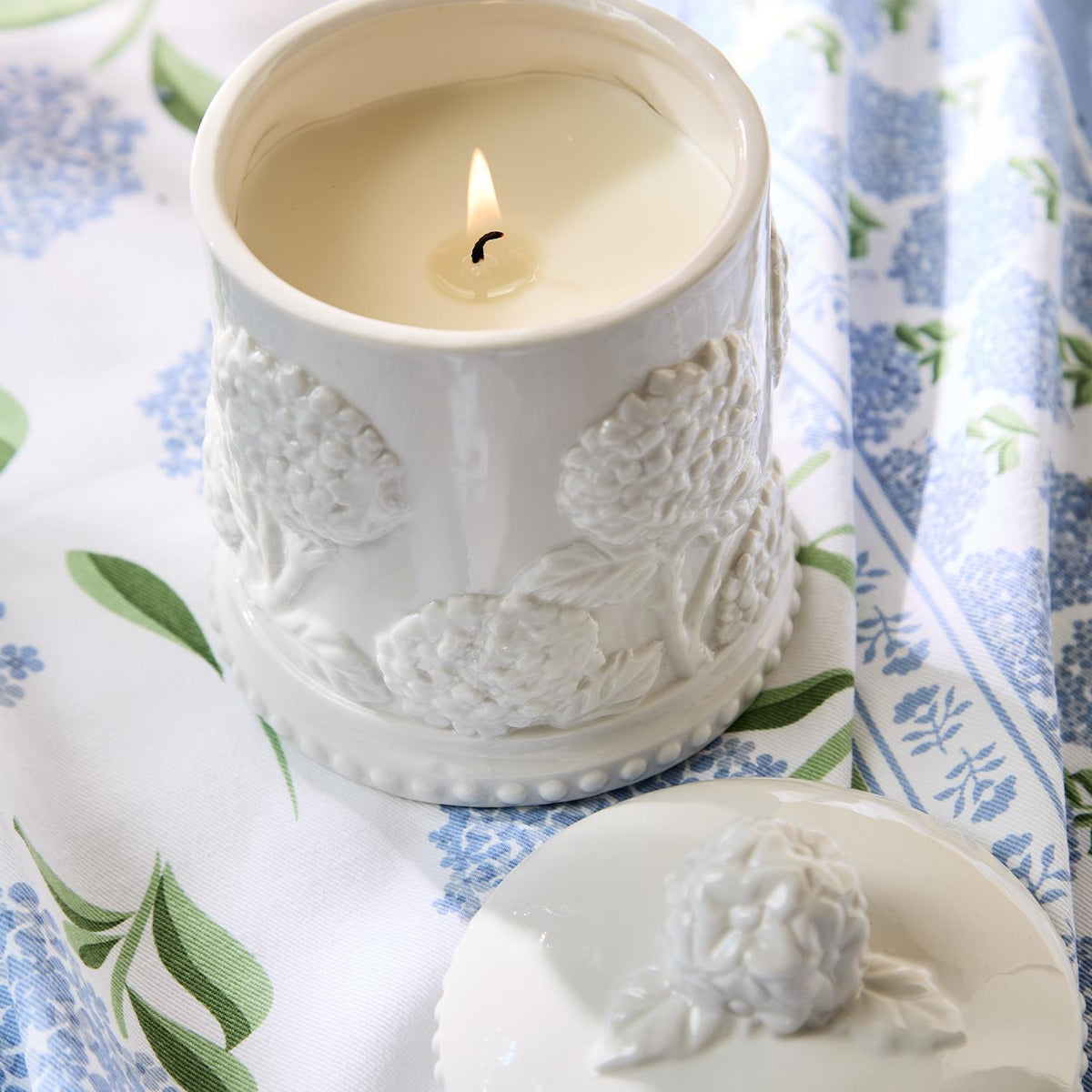 Hydrangea Filled Scented Candle with Box