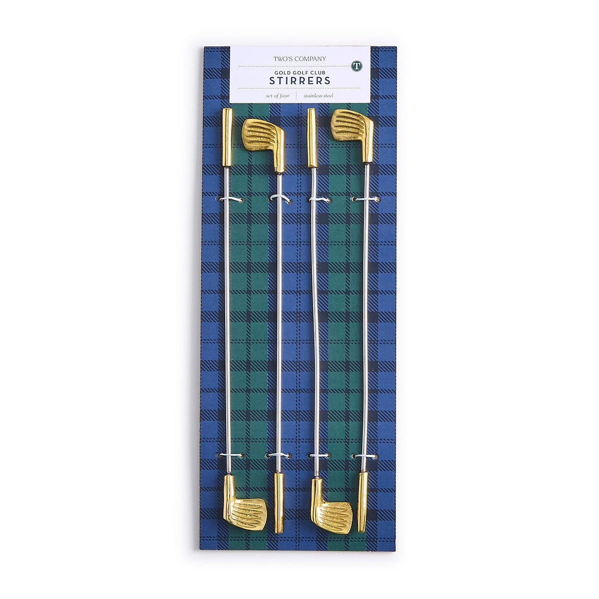 Gold Golf Club Stirrers - Set of 4
