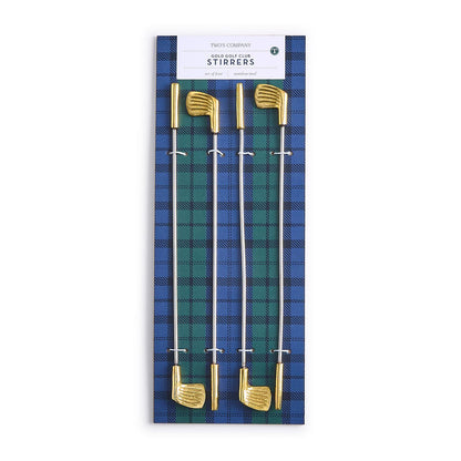 Gold Golf Club Stirrers - Set of 4