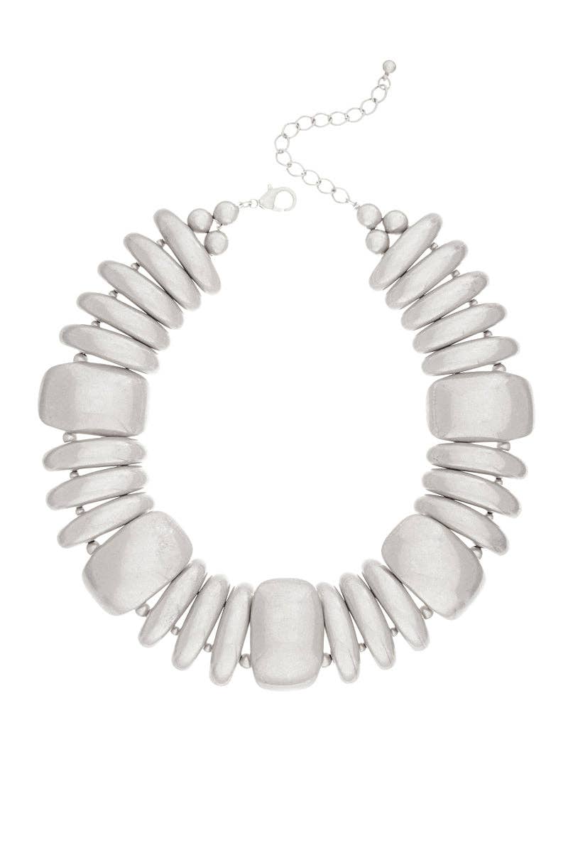 Vintage Chunky Metal Domed Shaped CCB Short Necklace