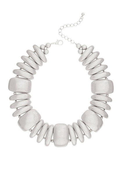 Vintage Chunky Metal Domed Shaped CCB Short Necklace