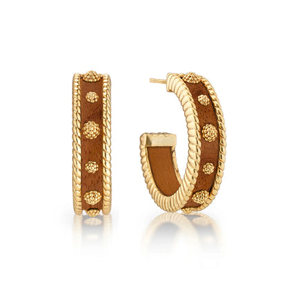 Berry Medium Hoop Earrings, Teak